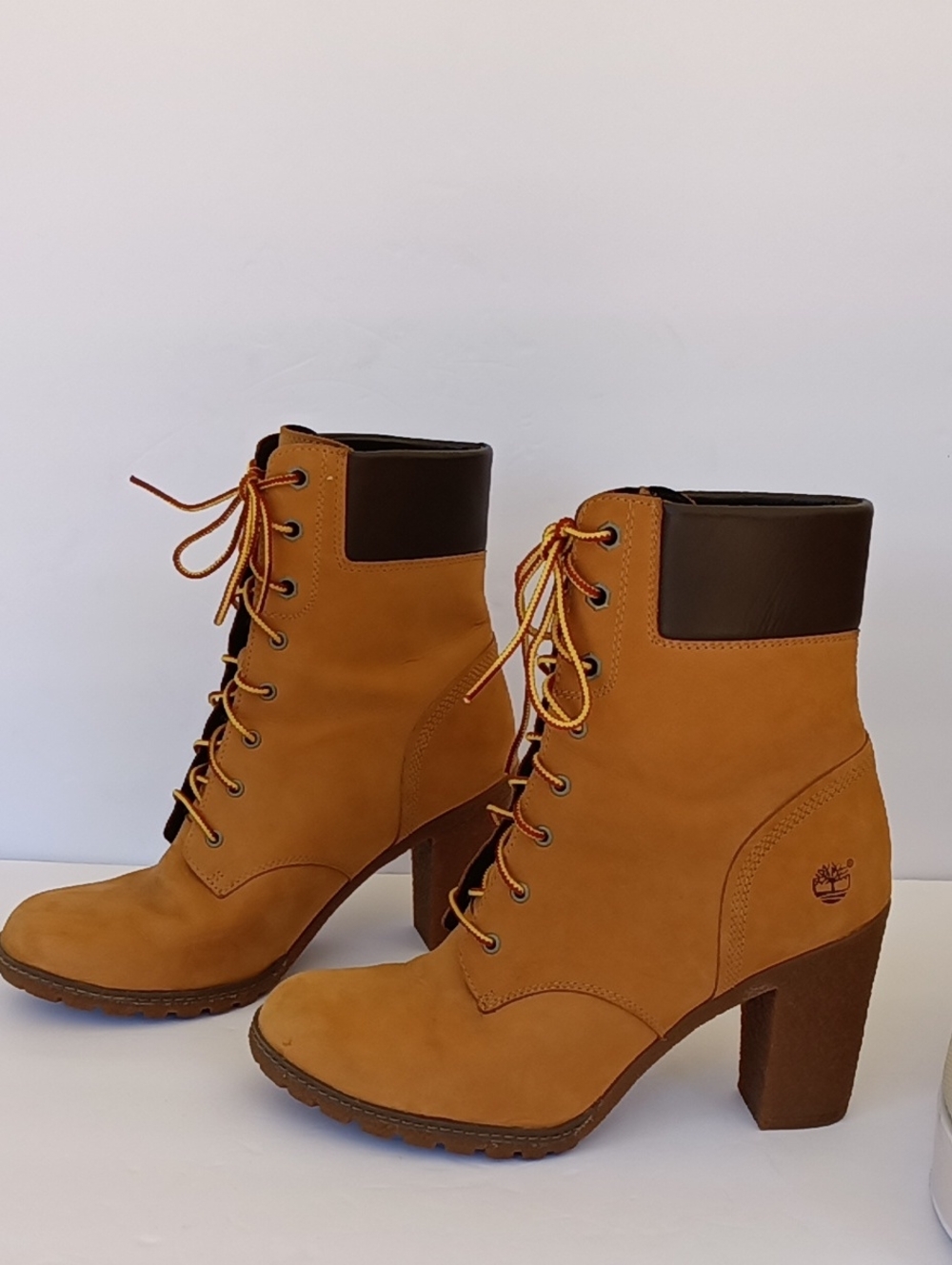 Timberland Glancy 6" Women's Heeled Boots Nubuck Leather In Wheat Size 9